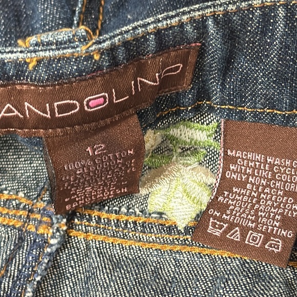 BANDOLINO Dark Blue Jeans with Embroidered Floral appliqués🪻🪷🌺Size 12 - Picture 5 of 7